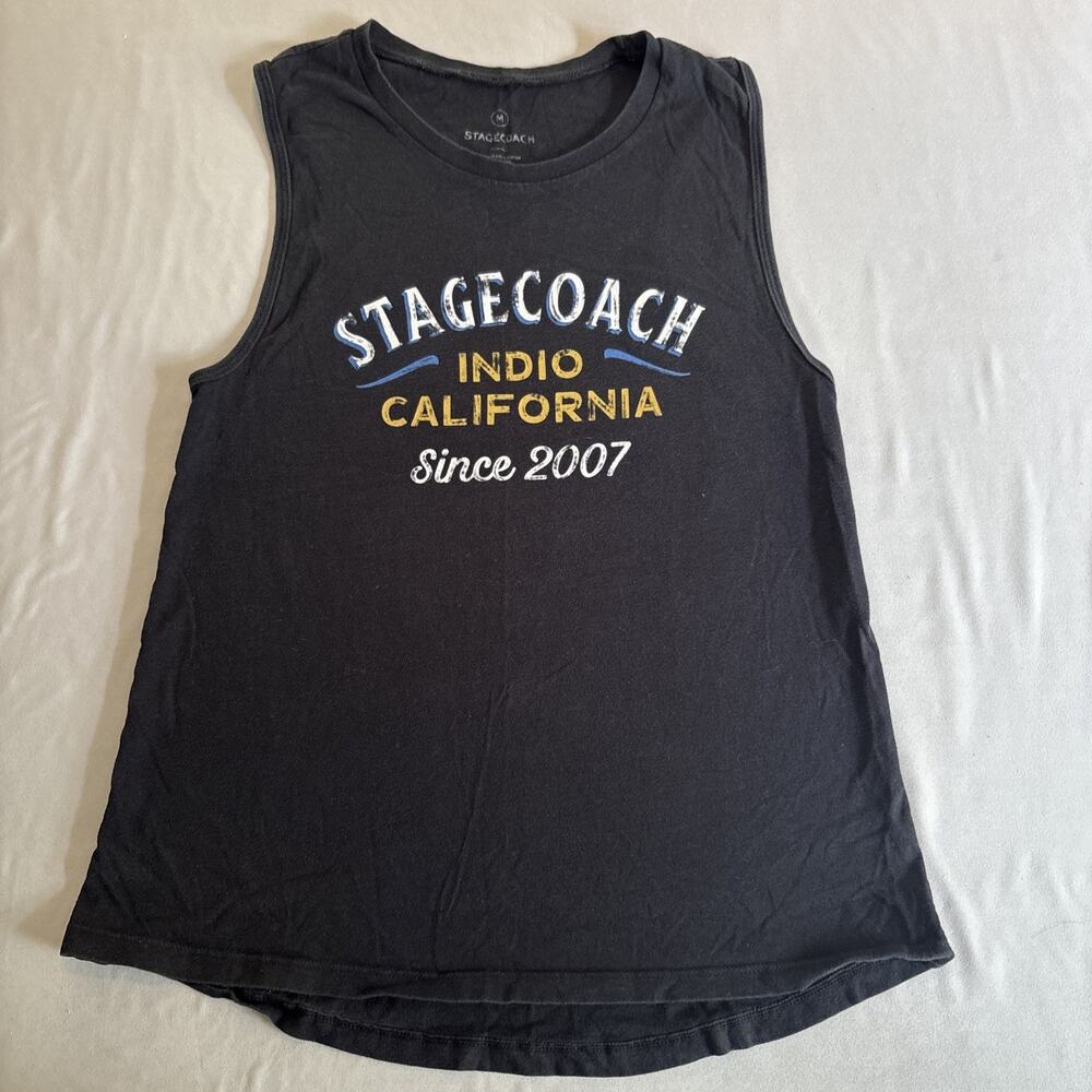 2007 STAGECOACH Festival Tank Top Sz Med Black 2Sided Indio California